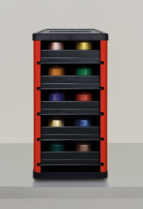 YouCopia Caf&eacute;Stack Nespresso Capsule Organizer, Electric Red (Orange-Red) N6