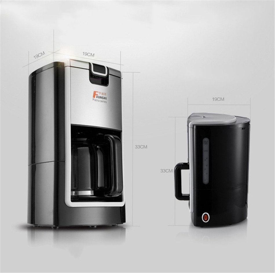 Royal- MD-236 American Fully Automatic Drip Coffee Machine Tea Machine 1.2L ( Color : Red And Black ) N2