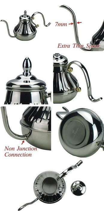 Cafe de Tiamo 500ml Stainless Steel Pour Over Coffee Pot (HA8571)