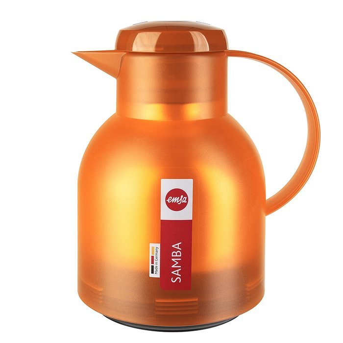 Emsa Samba Quick Press Insulated Server, 34-Ounce, Translucent Orange N4