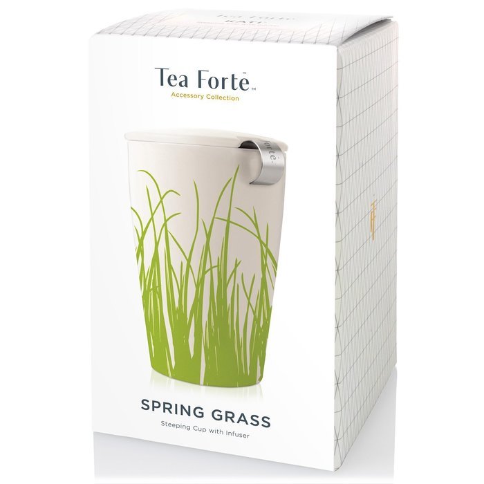 Tea Forte KATI Single Cup Loose Leaf Tea Brewing System, Insulated Ceramic Mug with Tea Infuser and Lid, Spring... N3