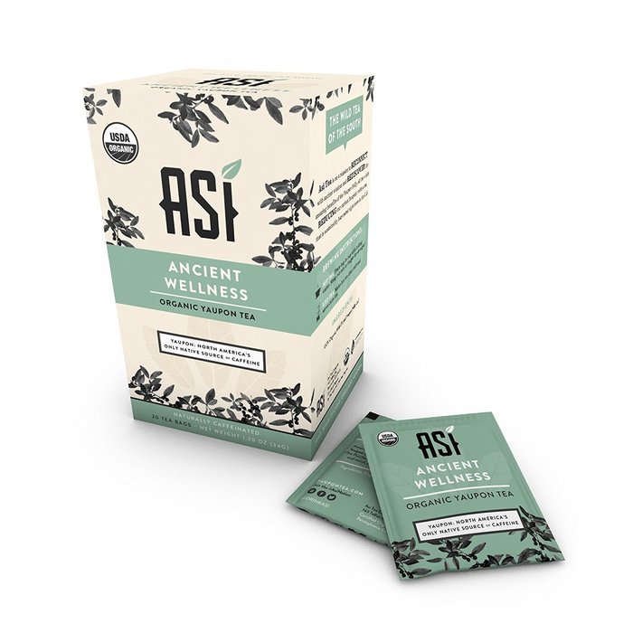 Asi Yaupon Tea Organic Box, Ancient Wellness - Traditional, 20 Tea Bags N6