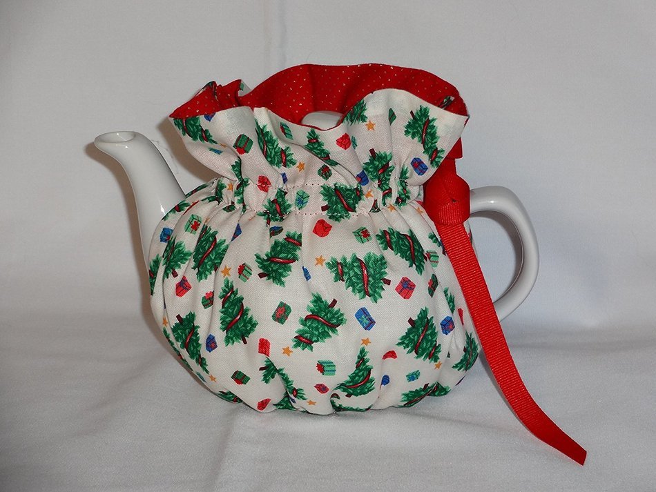 2 Cup Christmas Print Reversible Tea Pot Cozy N4