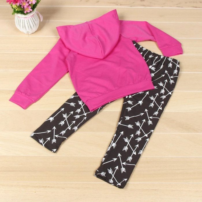 Clothes Set ,BeautyVan Newborn Baby Arrows Print Girl Boy Hooded Tops +Long Pants Outfits Set Clothes (12M, Gray) N6