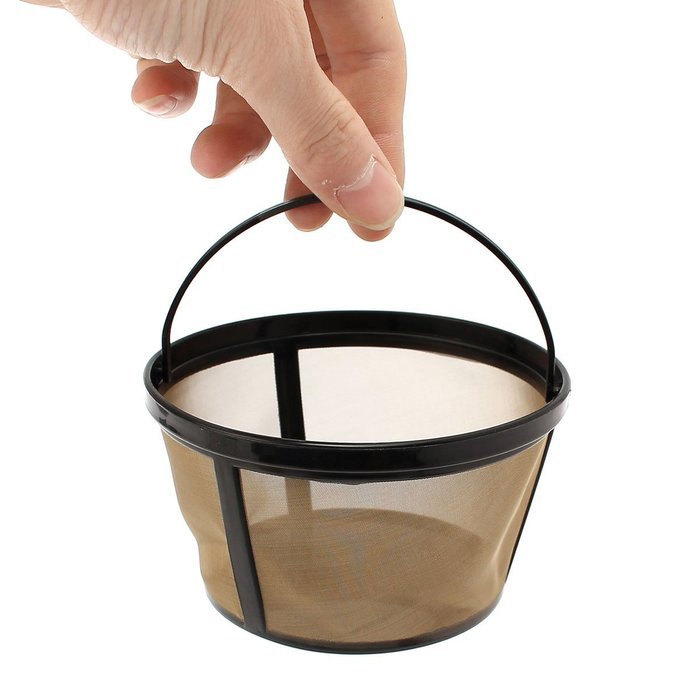 KINGSO Basket-Style Gold Permanent Coffee Filter for 10-12 Cups Pack of 2 N7
