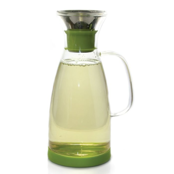 Tealyra 40 Oz Glass Drip-free Carafe Pitcher w/ Stainless Steel Flip-top Lid - Hot & Cold Water - Tea & Coffee...
