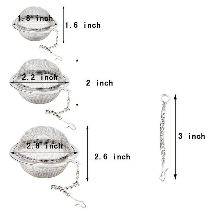 Stainless Steel Tea Infuser - JamHoo Set of 3 Size (S/M/L) Ultra Fine Mesh Tea Balls With Retro Maple Leaf Hanging... N6