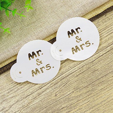 Sher Decorating Stencil For Ice /Cake /Cookie /Cupcake /Pie /Pizza,Wedding Lettering Cupcake Stencil Set N4