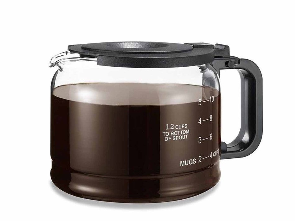 Medelco 12 Cup Glass Pause & Serve Universal Replacement Carafe - Black