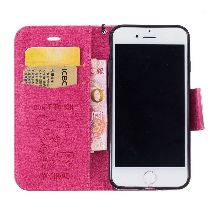 iPhone 7 Case, iPhone 7 Wallet Case,PHEZEN Beauty Flower Girl Cat Design PU Leather Wallet Case Stand Flip Case... N22