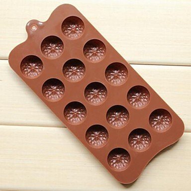 Sher 15 Hole Sunflower Shape Cake Ice Jelly Chocolate Molds,Silicone 22&iexcl;&Aacute;10.5&iexcl;&Aacute;1.5 CM(8.7&iexcl;&Aacute;4.1&iexcl;&Aacute;0.6 INCH) N3