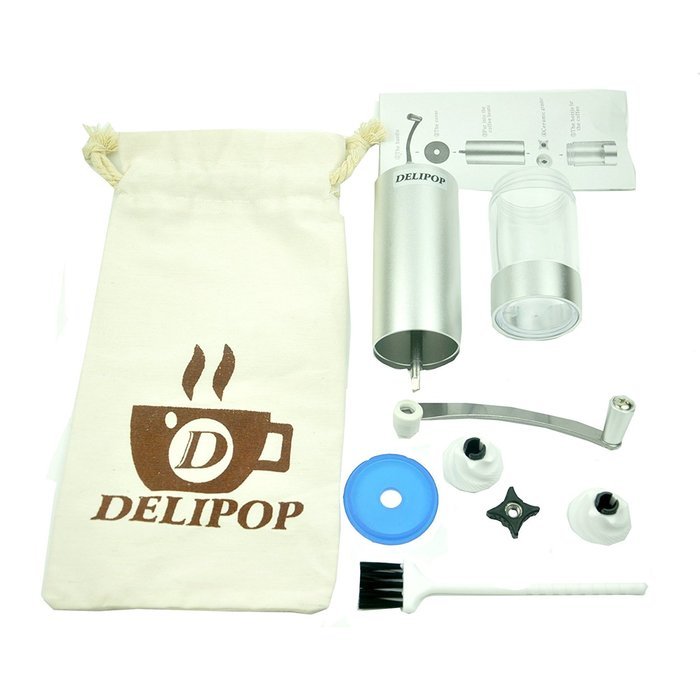 Delipop ES66 Manual Coffee Grinder Premium Stainless Steel With Adjustable Ceramic Burr 7.5inch Length Including... N8
