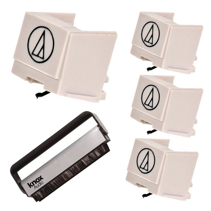 Audio Technica Replacement Stylus for AT3600L (4-Pk) w/ Knox Vinyl Brush Cleaner
