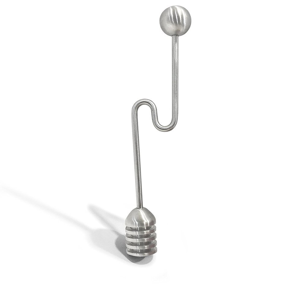 Teablee Honey Dipper Stick 304 Stainless Steel (6 inches) Best Swizzle Spoon for Serving Syrups, Frosting, Melted... N9