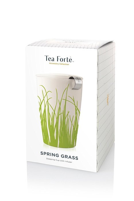Tea Forte KATI Single Cup Loose Leaf Tea Brewing System, Insulated Ceramic Mug with Tea Infuser and Lid, Spring... N5