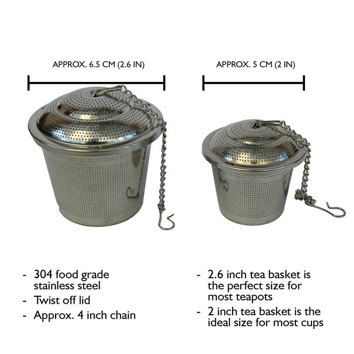 Oxford Eve&rsquo;s Tea Infuser set - 3 piece Gift Set of Stainless Steel Loose Leaf Tea Strainers Includes 1x Long Handled... N5