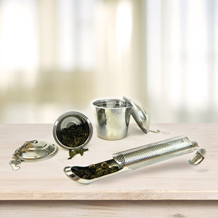 Oxford Eve&rsquo;s Tea Infuser set - 3 piece Gift Set of Stainless Steel Loose Leaf Tea Strainers Includes 1x Long Handled... N7