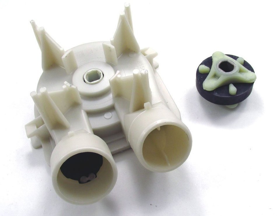 AP2908525 - DIRECT DRIVE WASHER PUMP WITH BLACK RUBBER CHECK VALVE (Heavy Duty Motor Coupler Included) For Whirlpool...