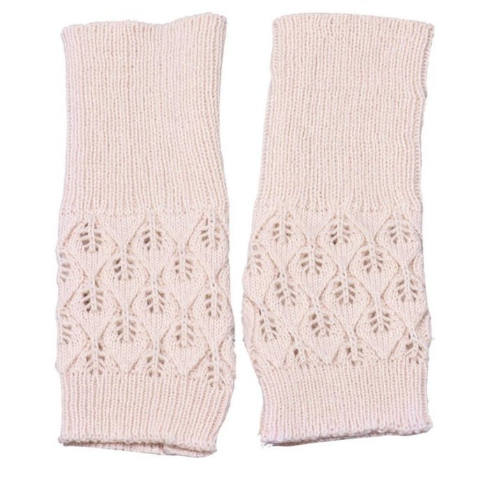 Hollow Out Leaves Knitted Gloves,Morecome Fashion Women Girl Knitted Gloves (Purple) N15