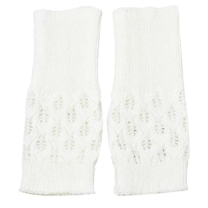 Hollow Out Leaves Knitted Gloves,Morecome Fashion Women Girl Knitted Gloves (Purple) N19