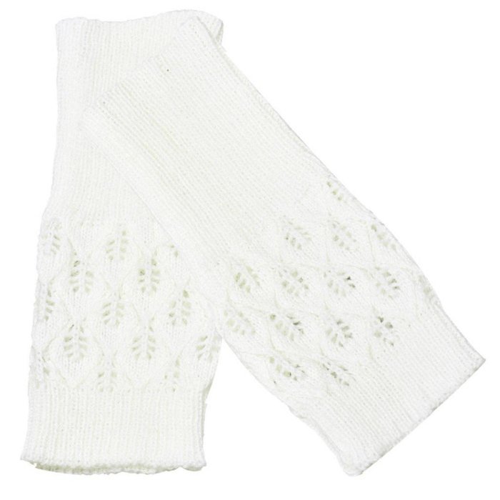 Hollow Out Leaves Knitted Gloves,Morecome Fashion Women Girl Knitted Gloves (Purple) N20