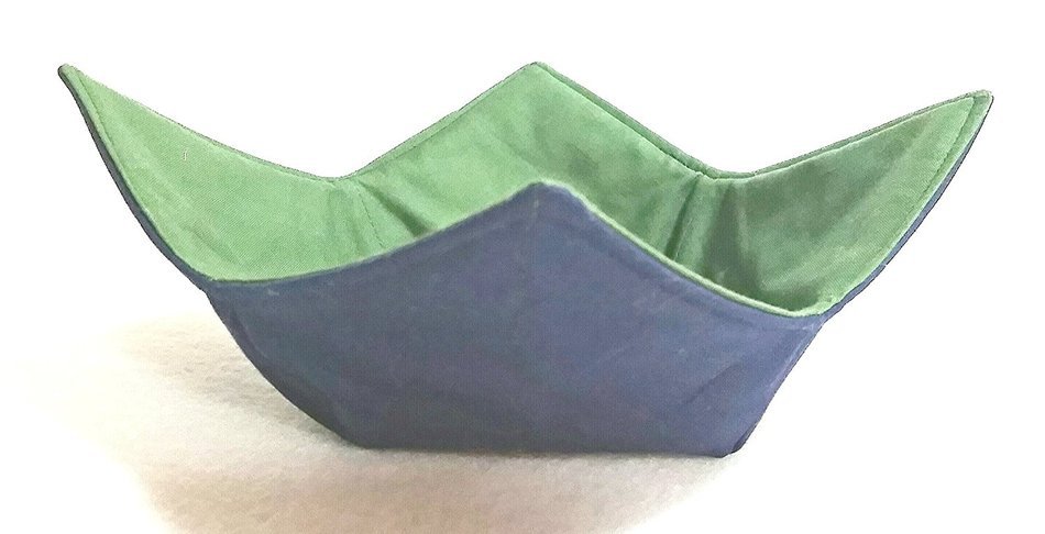 Microwave Bowl Cozy: Navy & (Grass) Green