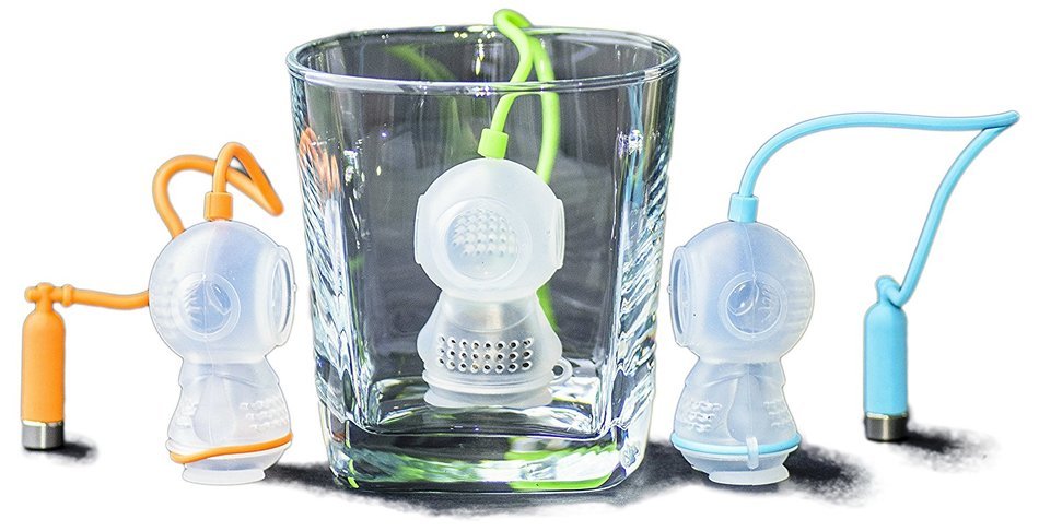 Altarmoss Deep Sea Scuba Diver Tea Infuser - 100% Food Grade Silicone Tea Infuser, Set of 3 (Blue, Orange, Green) N3