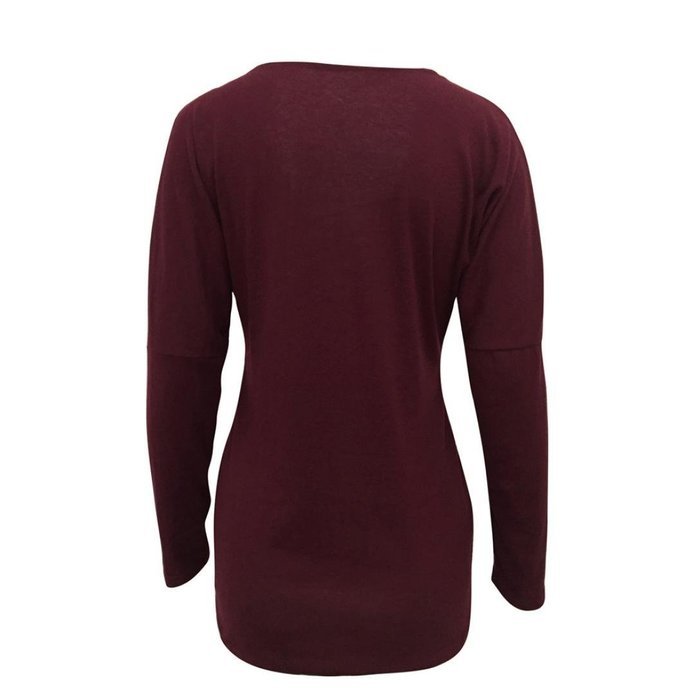 Women's Blouse,Laimeng Autumn Winter Open Collar Bandage Bat Sleeve Sweater Coat Blouse (XL, Wine Red) N9