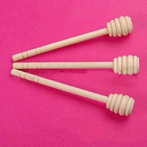 50- PACK 6" Wooden Honey Dippers , Portable Mini Jam Honey Dipper Stirring Rod Wooden Muddler Honey Stick N2