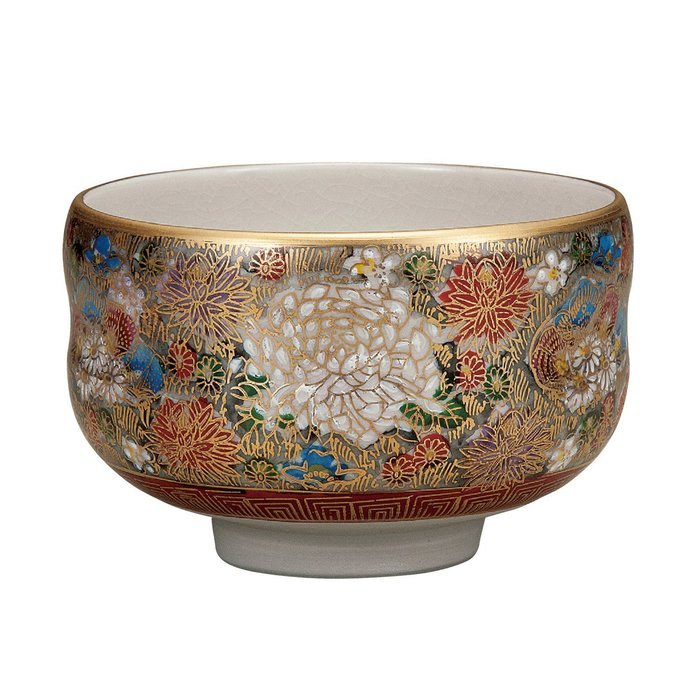 Kutani tea bowl Hon-kinhanatsume