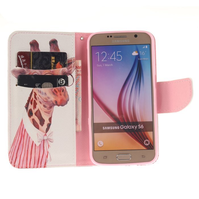 S6 Case, DRUnKQUEEn&reg; PU Leather Credit Card Holder Case Stand Feature Wallet Type Flip Folio Cover - for G920... N4
