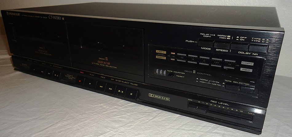 Pioneer CT-W330 Recordable Stereo Dual Cassette Tape Deck -With Deck II Control N2