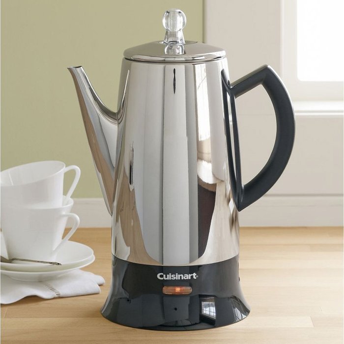 Cuisinart PRC-12 Classic 12-Cup Stainless-Steel Percolator, Black/Stainless (Certified Refurbished) N3