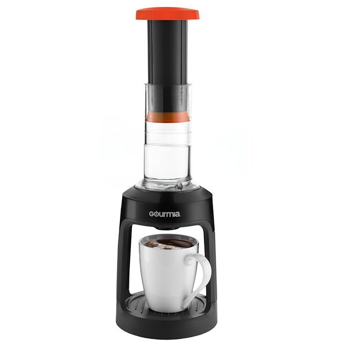 Gourmia GKCP135G Single Serve K-Cup Manual Hand French Press Coffee Maker Brewer - Green N6