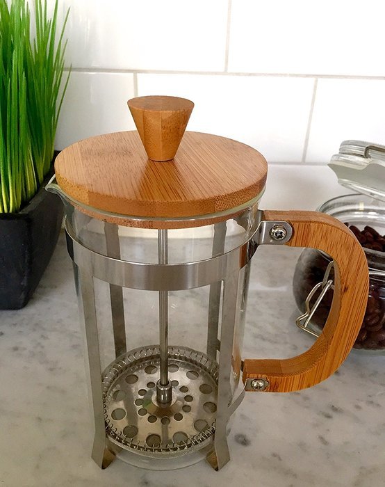 French Press Coffee Maker, Trendy Bamboo, BONUS Measuring Spoon, Ideal Size, Brew 2.5 Cups, Perfect For Your Home... N5