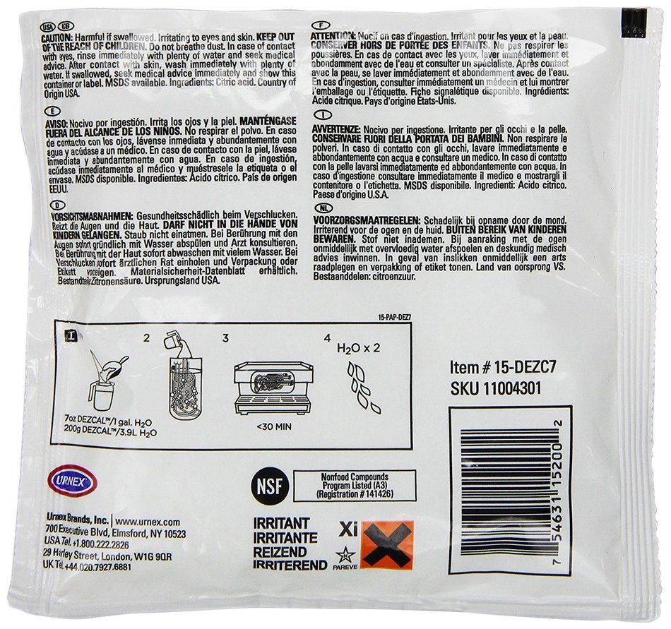 Urnex Dezcal Activated Scale Remover, 7 oz