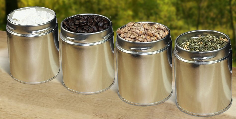 4-Pack Tea Storage Tins, Twist Lock Top Tea Storage Tins (Set of 4) N2