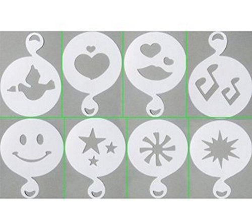 8PCS White Plastic Coffee Latte Art Mold by Micro Shops
