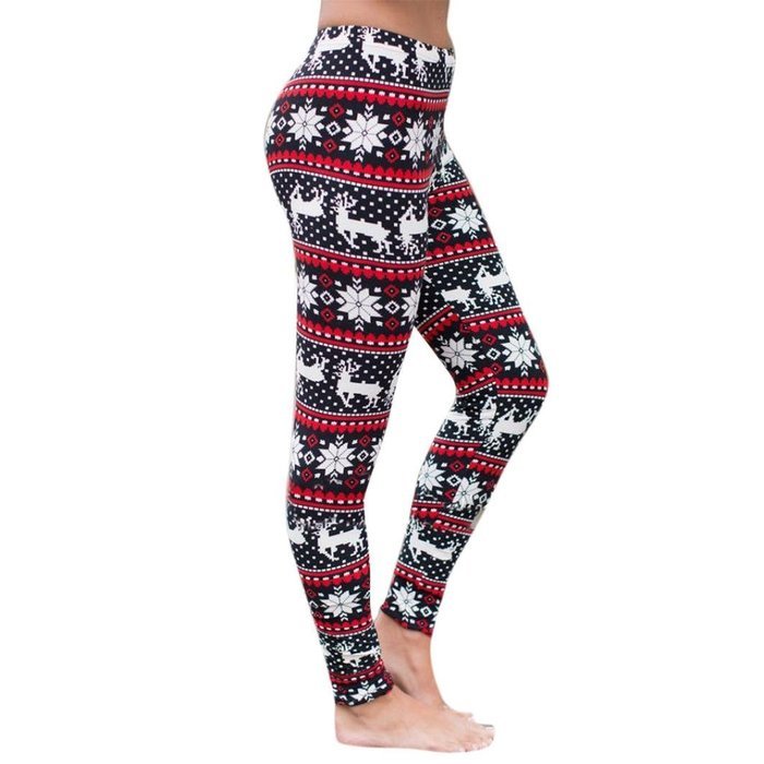 PHOTNO Casual Women Lady Skinny Geometric Print Stretchy Jegging Pants Slim Leggings N129