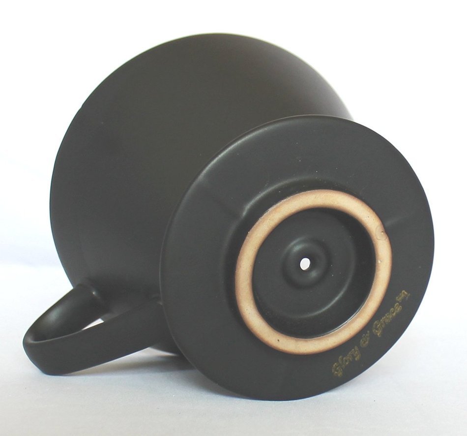 Glory & Grace Matte Black Ceramic No. 4 Coffee, Tea Dripper Filter Cone with Unbleached Melitta Filters Included N3