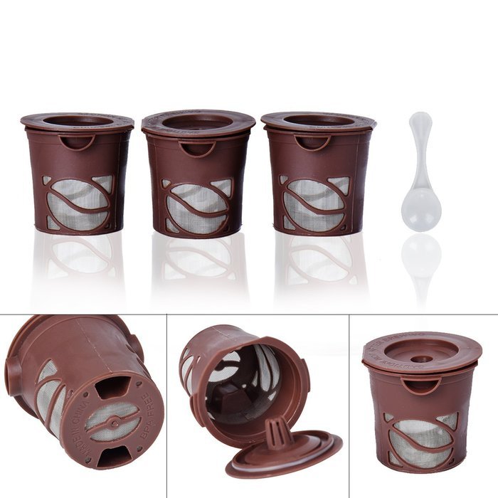 Newcomdigi Coffee Filters Refillable Coffee Capsules Reusable K Cup Coffee Filters ( 3 Packs ) N8
