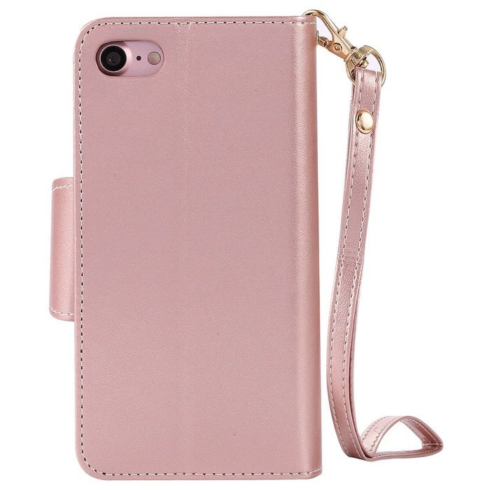 iPhone 7 Case, iPhone 7 Wallet Case,PHEZEN Beauty Flower Girl Cat Design PU Leather Wallet Case Stand Flip Case... N46