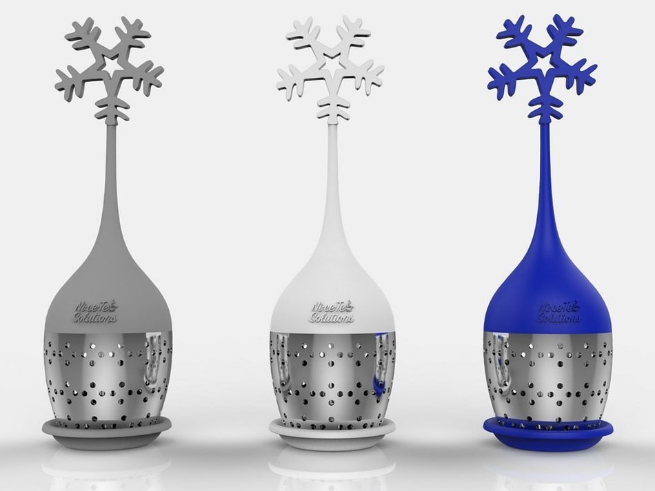 Ni&bull;ce&bull;Tea Solutions Snowflake Silicone Stainless Loose Leaf Tea Infusers/Strainers N3