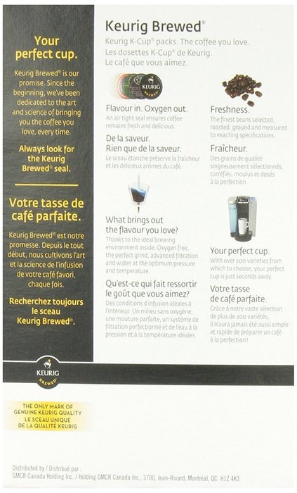 Franc&eacute;s Vainilla descafeinado, Luz asado, K-Cup Conde Porci&oacute;n de Keurig K-Cup Cerveceros, 24-Conde N6