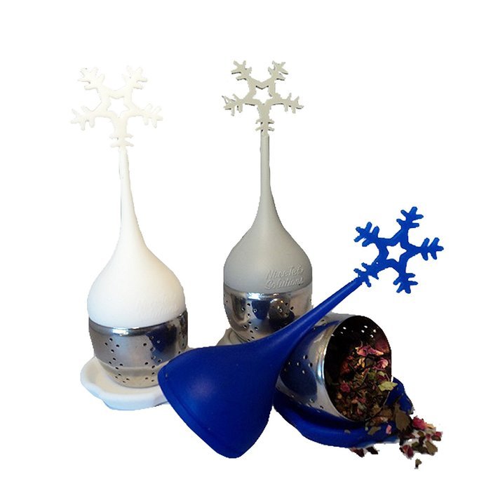 Ni&bull;ce&bull;Tea Solutions Snowflake Silicone Stainless Loose Leaf Tea Infusers/Strainers N5