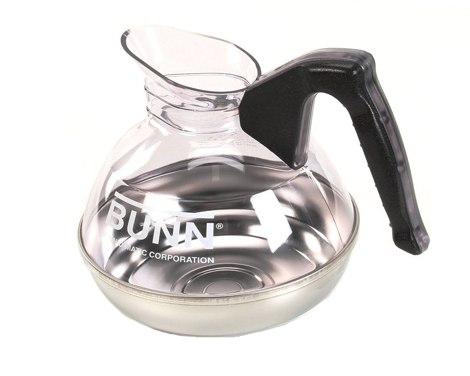 Bunn 06100.0101 64 oz. Easy Pour Coffee Decanter with Black Handle and Stainless Steel Bottom