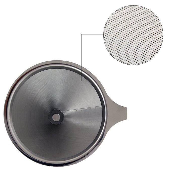CoZroom Stainless Steel Coffee Filter, Reusable Cone with Pour Over Coffee Stand Permanent Coffee Filter for 2... N4
