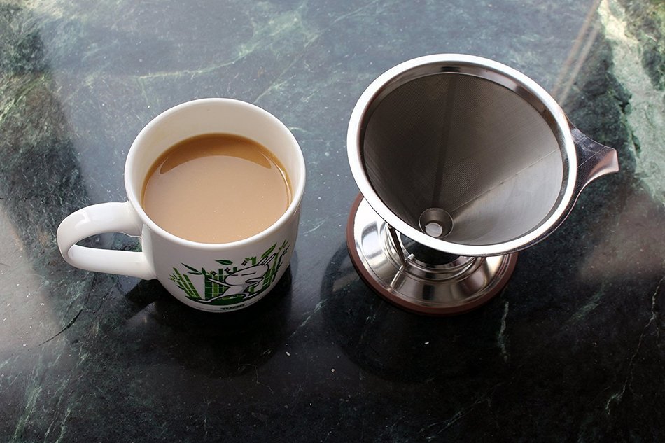 CoZroom Stainless Steel Coffee Filter, Reusable Cone with Pour Over Coffee Stand Permanent Coffee Filter for 2... N5