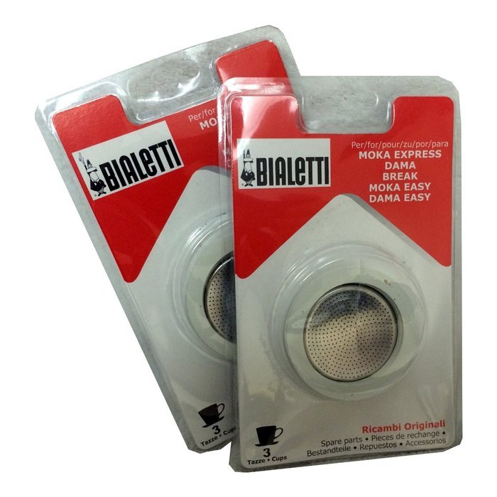 Bialetti&reg; Moka Express #06799 3-Cup Espresso Maker Machine and #06960 Bialetti&reg;, Six Replacement Gaskets and Two...