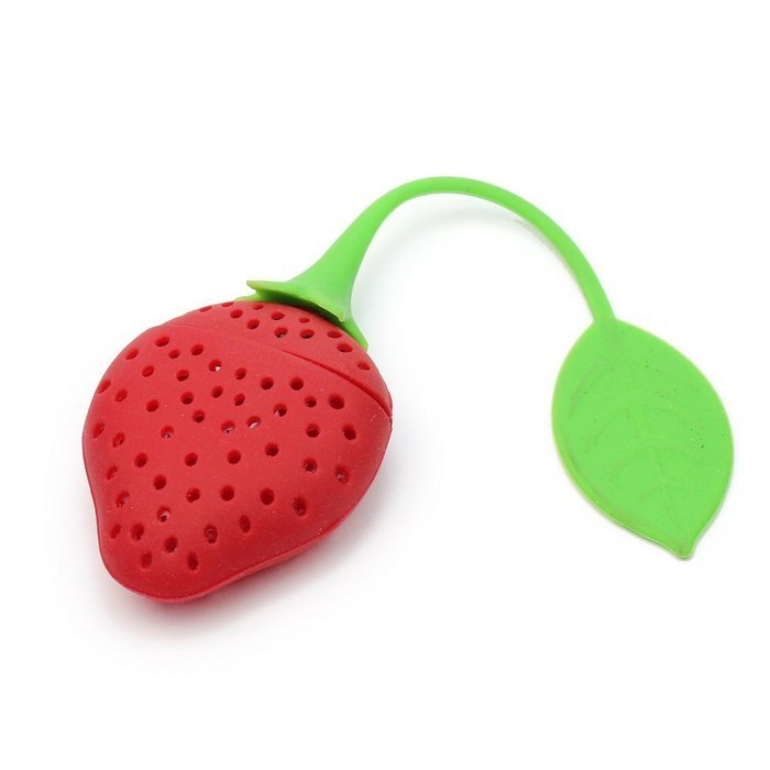 Refaxi&reg;2pcs Cute Strawberry Silicone Loose Tea Leaf Strainer Herbal Spice Filter Red N5